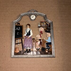 Wilhelm Schweizer Pewter Zinnfiguren The Female Teacher Wall Hanging